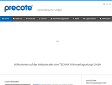 Tablet Screenshot of precote.com